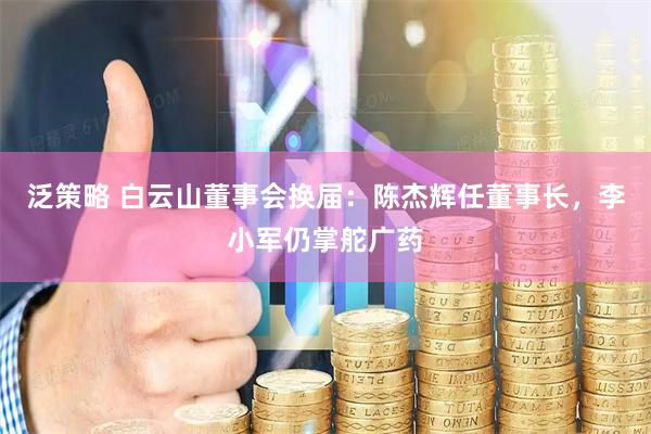 泛策略 白云山董事会换届：陈杰辉任董事长，李小军仍掌舵广药
